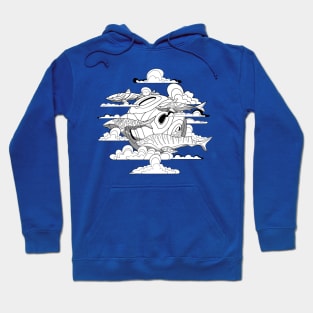 school of sharks in the sky Hoodie